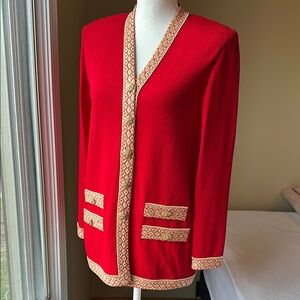St. John Elegant Red and Gold Women's Jacket